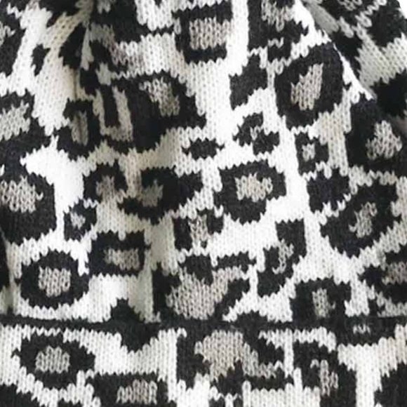 BACK IN STOCK Ladies Leopard Pom Beanie Winter Hat - Picture 5 of 7